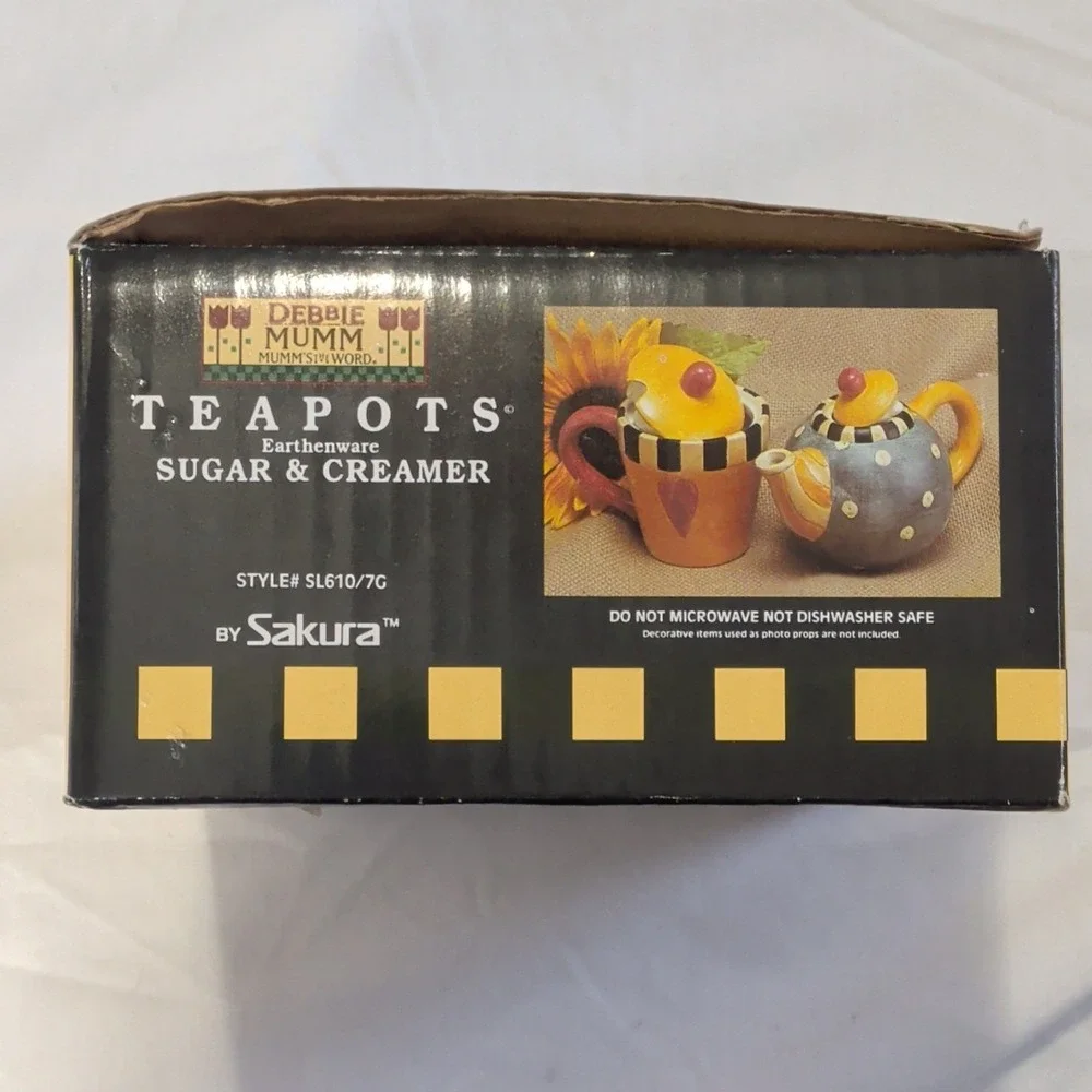 Sakura Debbie Mumm Teapots Earthenware Polka Dot Sugar & Creamer Set SL610/7G